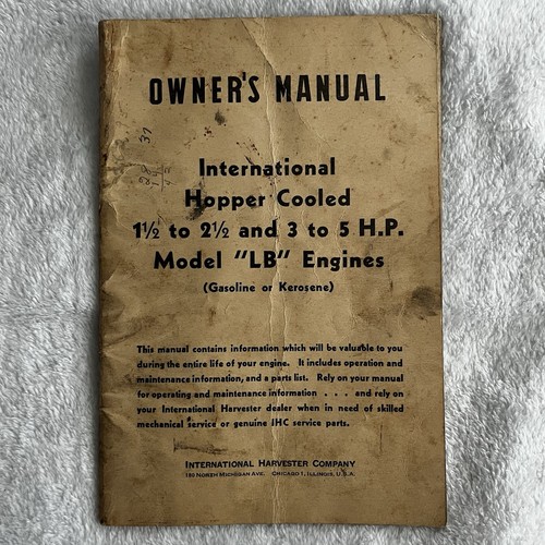 Original owner manual - owner’s, ihc